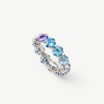 Gemstone Eternity Band Ring in Sterling Silver with Blue & Purple Gradient Stones – Wilda Collection | MaiaMina