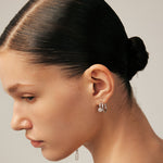 Mismatched Drop Earrings in Rhodium with Gradient Blue Purple Gemstones – Wilda Collection | MaiaMina