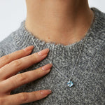 Wilda Sky Blue Topaz Petite Pendant Necklace in Sterling Silver – MaiaMina