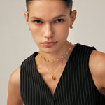 Gold Solitaire Pendant Necklace with Champagne Zircon | MaiaMina