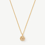Gold Solitaire Pendant Necklace with Champagne Zircon | MaiaMina