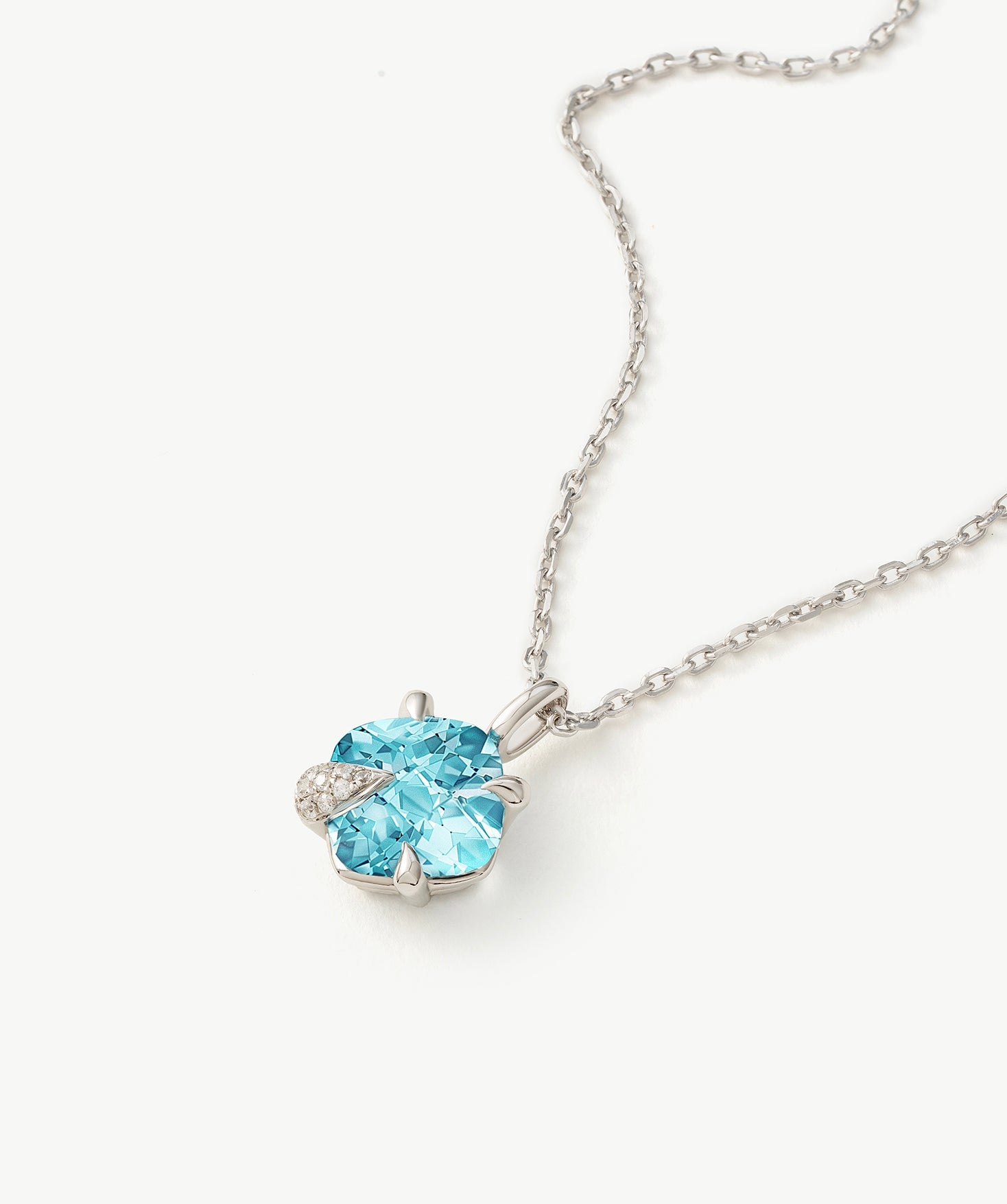 Wilda Sky Blue Topaz Petite Pendant Necklace in Sterling Silver – MaiaMina