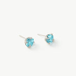 Wilda Sky Blue Topaz Stud Earrings in Sterling Silver – MaiaMina
