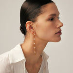 Gold Mismatched Drop Earrings with CZ Stones – Wilda by MaiaMina