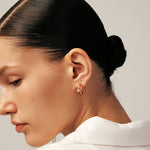 Gold Mismatched Drop Earrings with CZ Stones – Wilda by MaiaMina