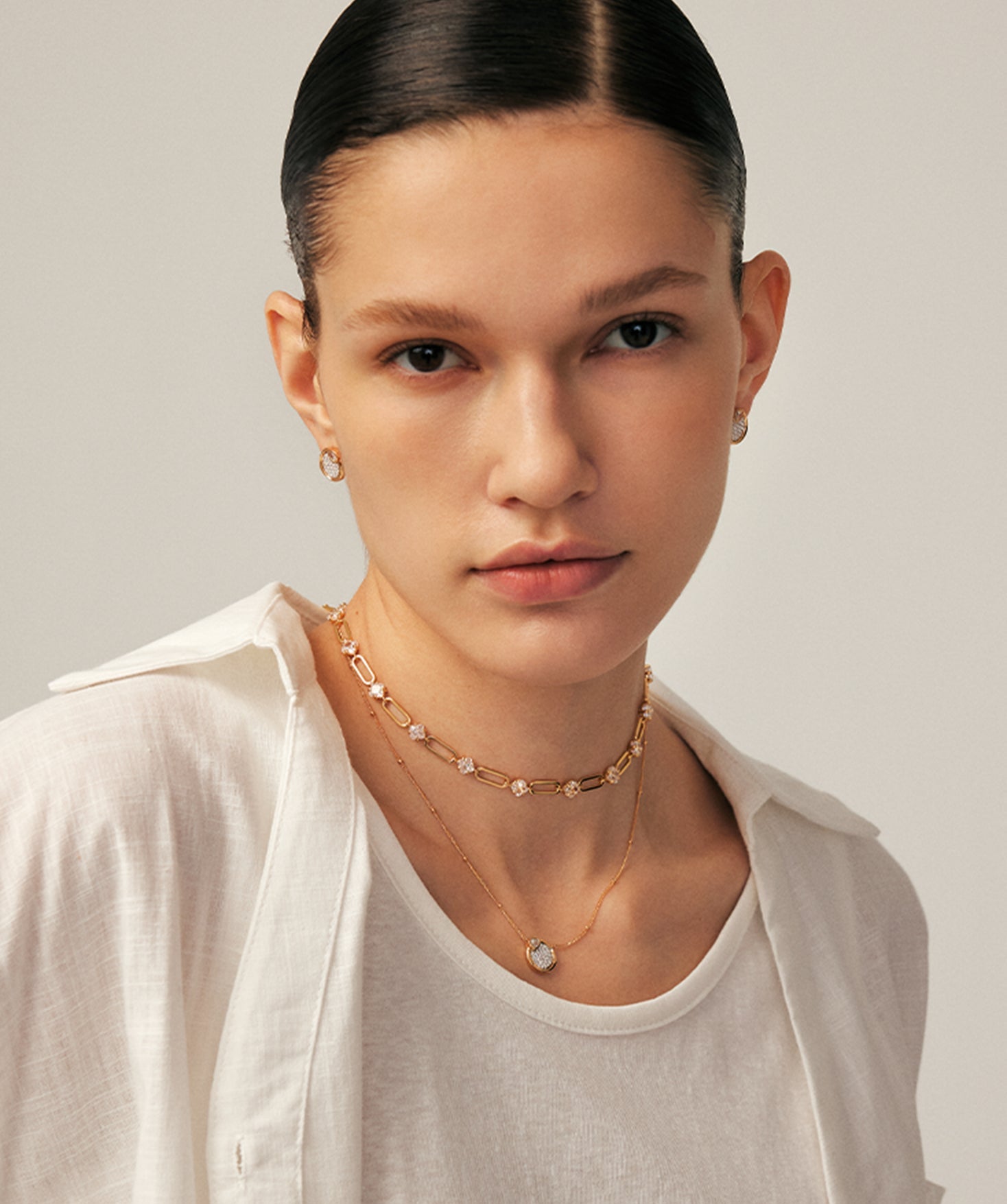 Gold Paperclip Chain Necklace with Ice-Cut CZ – Wilda by MaiaMina