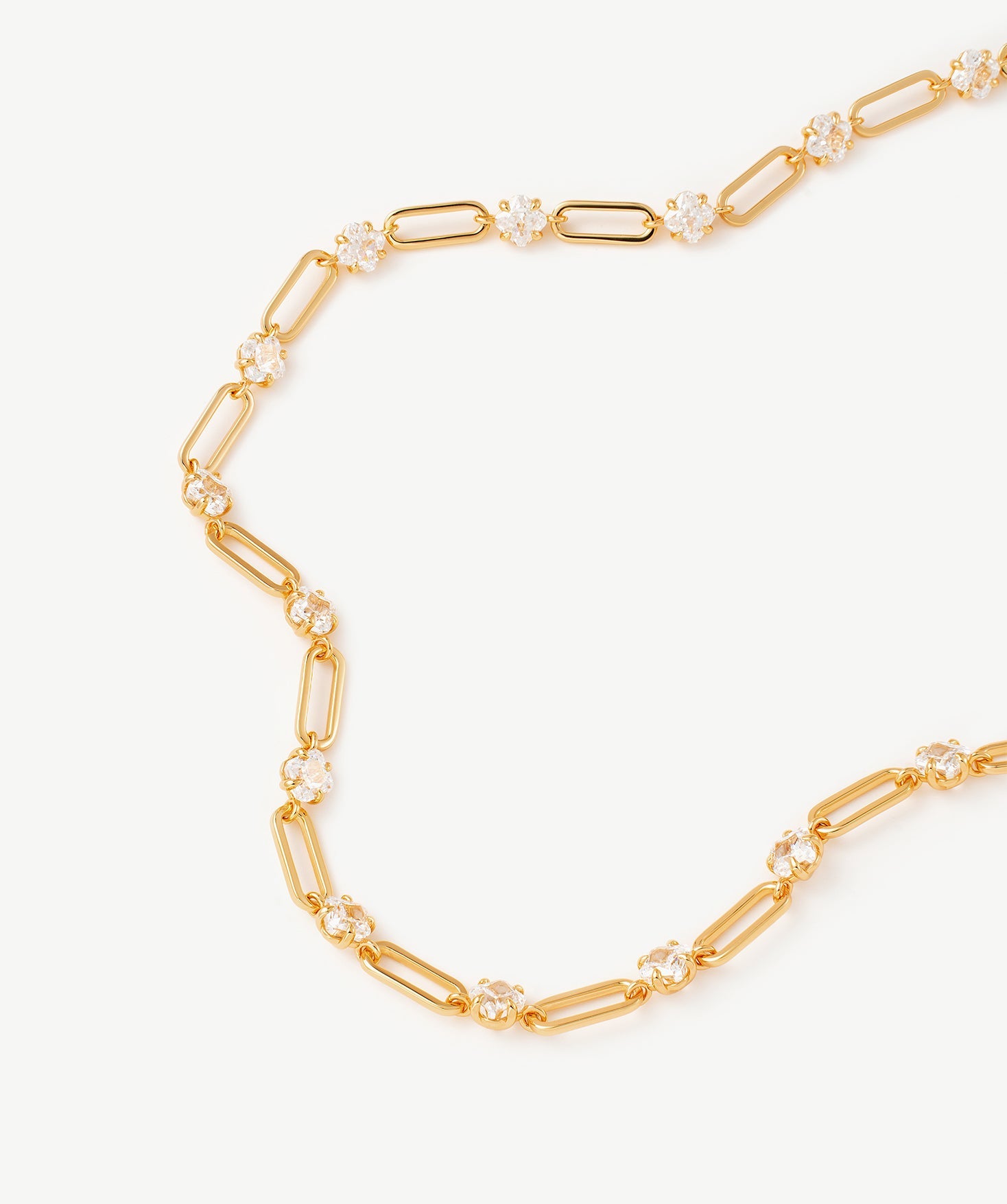 Gold Paperclip Chain Necklace with Ice-Cut CZ – Wilda by MaiaMina