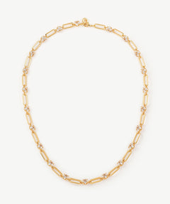Gold Paperclip Chain Necklace with Ice-Cut CZ โ Wilda by MaiaMina