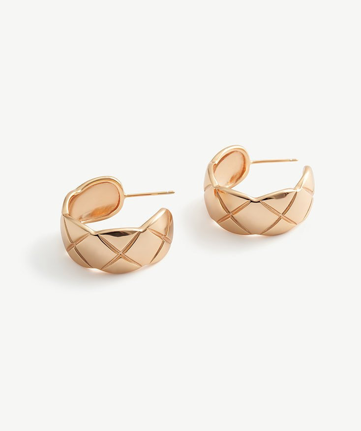 Classic Chunky Waffle Hoop Earrings | MaiaMina