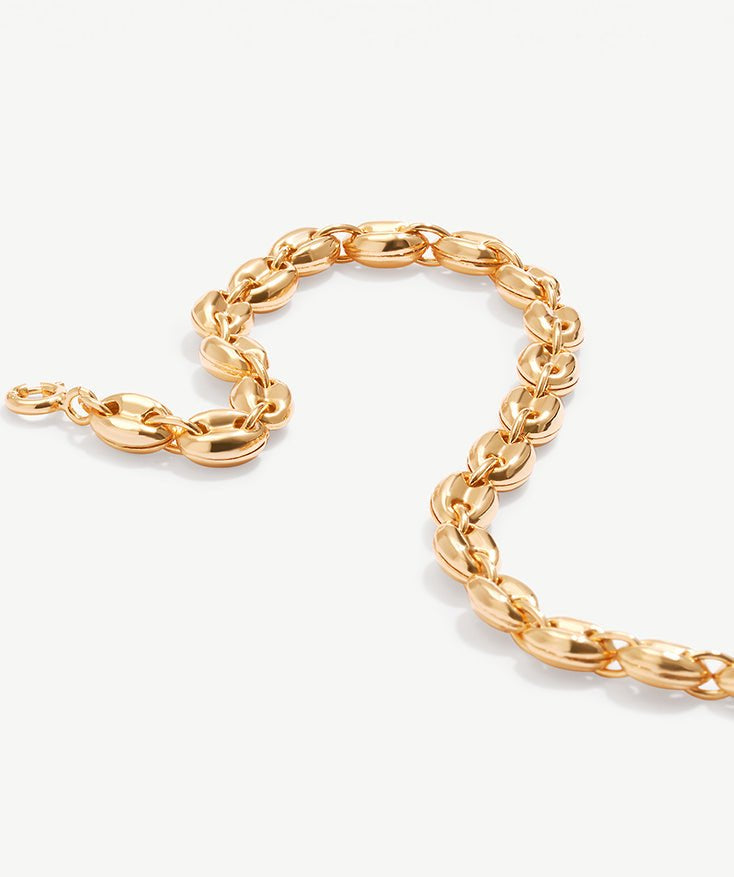 18K Gold Plated Sterling Silver Puff Mariner Bracelet for Women | MaiaMina