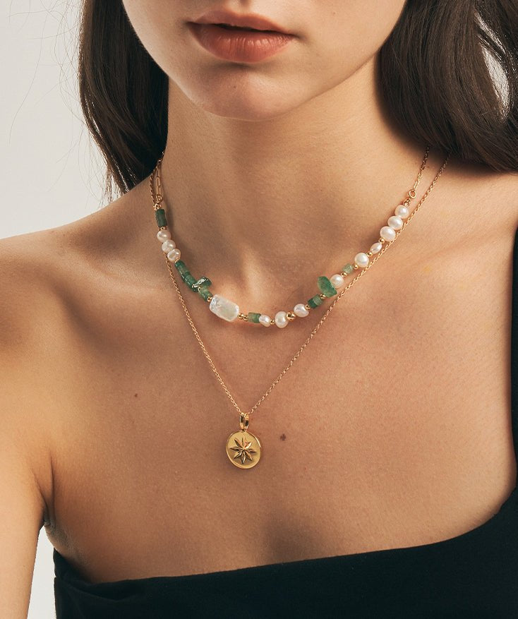 Holiday Gemstone Beaded Necklace | MaiaMina