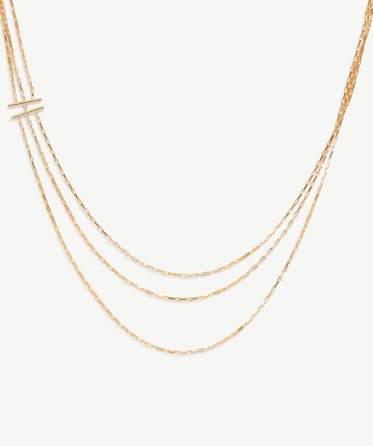 18K Gold Vermeil Box Chain Layering Necklace for Women, Sterling Silver Paperclip Chain Necklace | MaiaMina