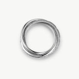 MaiaMina Rhodium Plated Sterling Silver Triple Band Zirconia Ring Cetus Collection