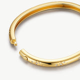 MaiaMina 18K Gold Plated Bangle Bracelet with Zirconia Cetus Collection