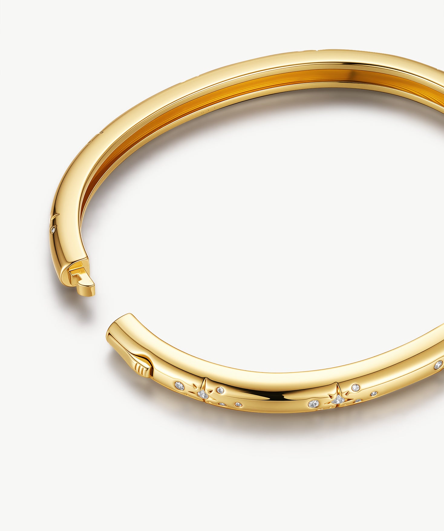 MaiaMina 18K Gold Plated Bangle Bracelet with Zirconia Cetus Collection