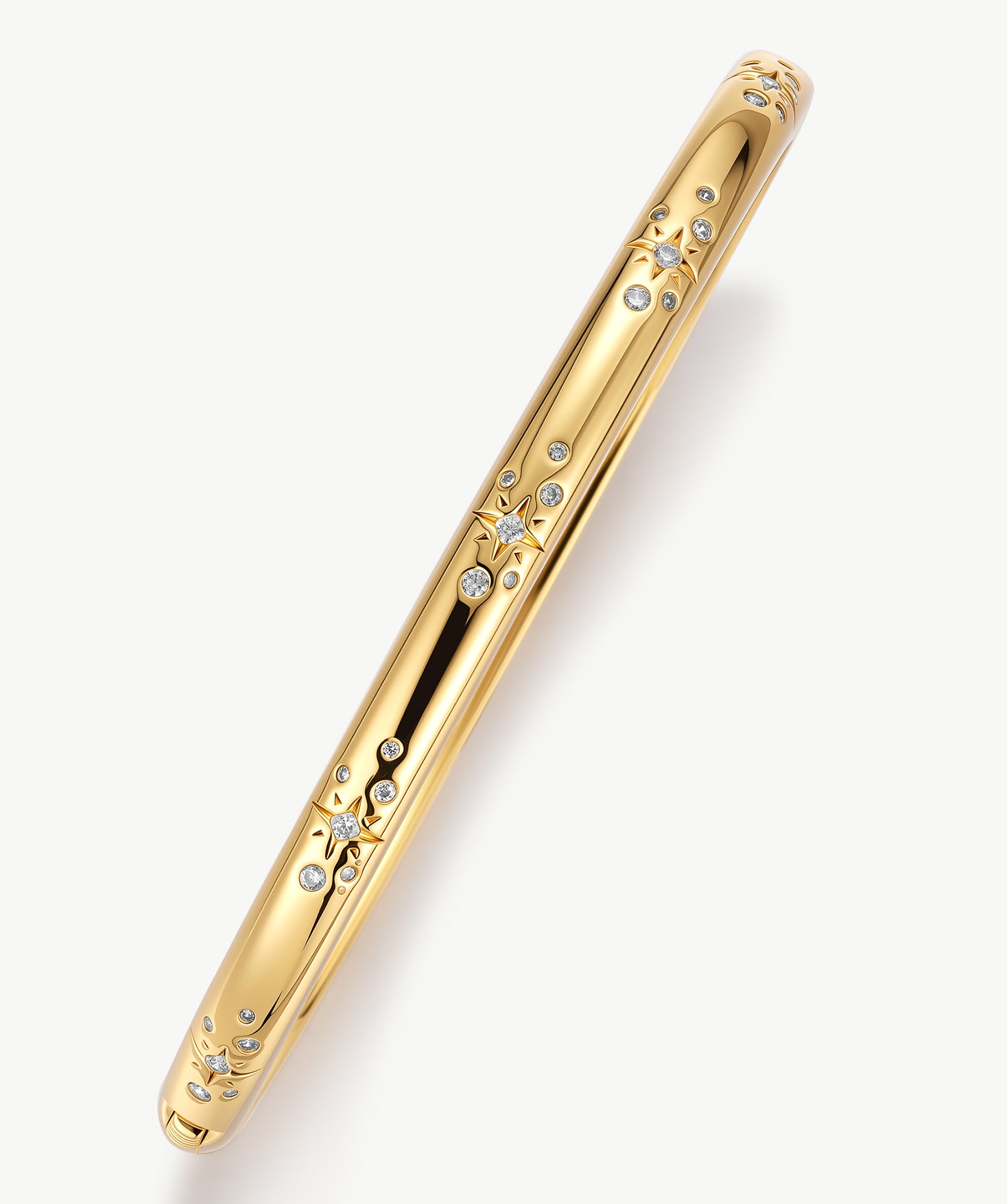 MaiaMina 18K Gold Plated Bangle Bracelet with Zirconia Cetus Collection