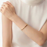 MaiaMina 18K Gold Plated Bangle Bracelet with Zirconia Cetus Collection