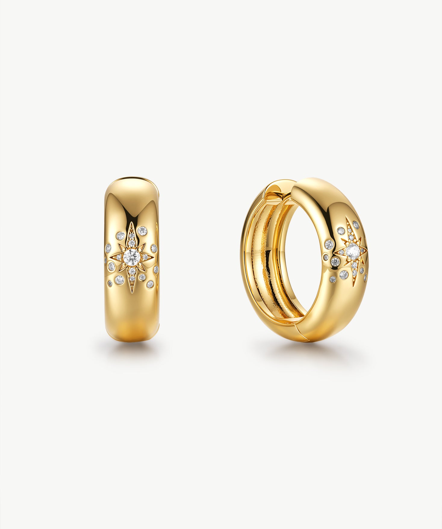 MaiaMina 18K Gold Vermeil Sterling Silver Mini Hoop Earrings Cetus Collection
