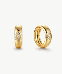 MaiaMina 18K Gold Vermeil Sterling Silver Mini Hoop Earrings Cetus Collection