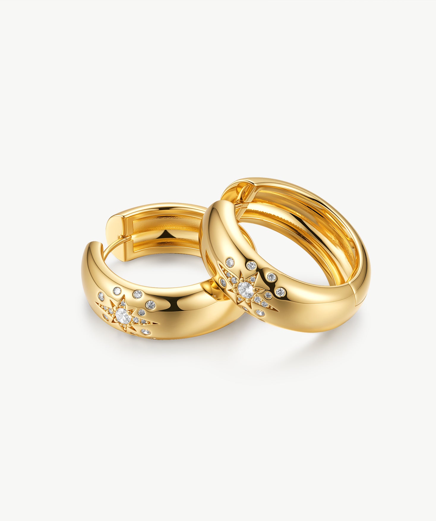 MaiaMina 18K Gold Vermeil Sterling Silver Mini Hoop Earrings Cetus Collection