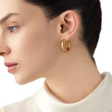 MaiaMina 18K Gold Vermeil Sterling Silver Mini Hoop Earrings Cetus Collection
