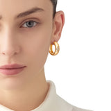 MaiaMina 18K Gold Vermeil Sterling Silver Mini Hoop Earrings Cetus Collection