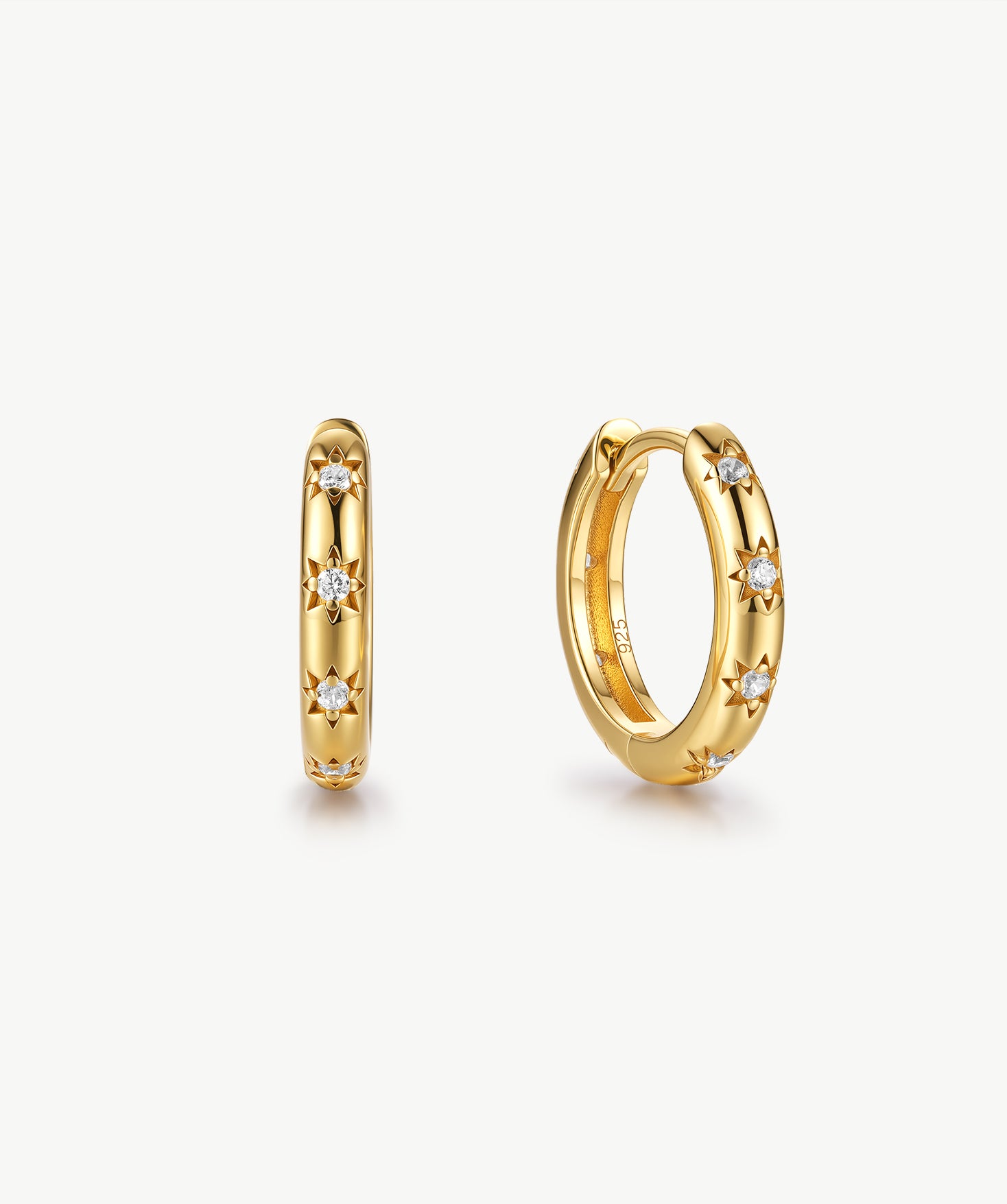 MaiaMina 18K Gold Vermeil Sterling Silver Mini Hoop Earrings Cetus Collection
