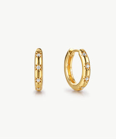 MaiaMina 18K Gold Vermeil Sterling Silver Mini Hoop Earrings Cetus Collection