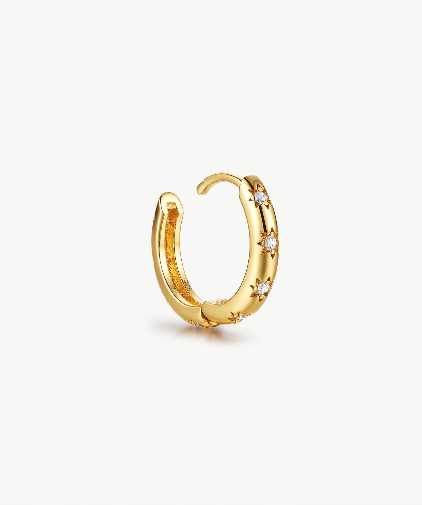 MaiaMina 18K Gold Vermeil Sterling Silver Mini Hoop Earrings Cetus Collection