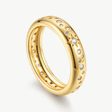 MaiaMina 18K Gold Vermeil Sterling Silver Zirconia Band Ring Cetus Collection