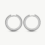 MaiaMina Rhodium Plated Starburst Hoop Earrings with Zircon Accents Cetus Collection