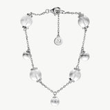 MaiaMina Rhodium Plated Sterling Silver White Crystal Charm Bracelet Cetus Collection