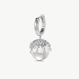 MaiaMina Rhodium Plated Clear Quartz Drop Earrings Removable Statement Earrings Cetus Collection