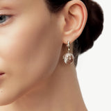 MaiaMina Rhodium Plated Clear Quartz Drop Earrings Removable Statement Earrings Cetus Collection