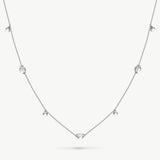MaiaMina Rhodium Plated Clear Quartz Long Necklace Convertible Layering Necklace Cetus Collection