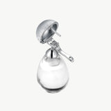 MaiaMina Rhodium Plated Clear Quartz Drop Earrings Removable Statement Earrings Cetus Collection
