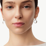 MaiaMina Rhodium Plated Clear Quartz Drop Earrings Removable Statement Earrings Cetus Collection