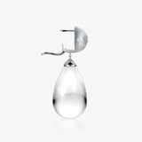 MaiaMina Rhodium Plated Clear Quartz Drop Earrings Removable Statement Earrings Cetus Collection