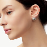 MaiaMina Rhodium Plated Clear Quartz Drop Earrings Removable Statement Earrings Cetus Collection