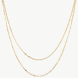 Classic Gold Disc Layered Necklace | Dainty Double Chain in 18K Gold Vermeil – MaiaMina
