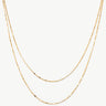 Classic Gold Disc Layered Necklace | Dainty Double Chain in 18K Gold Vermeil – MaiaMina
