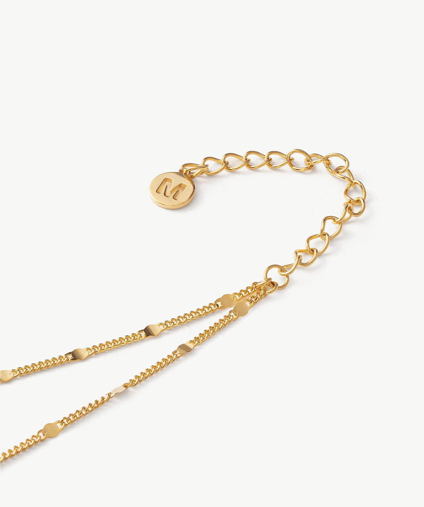 Classic Gold Disc Layered Necklace | Dainty Double Chain in 18K Gold Vermeil – MaiaMina