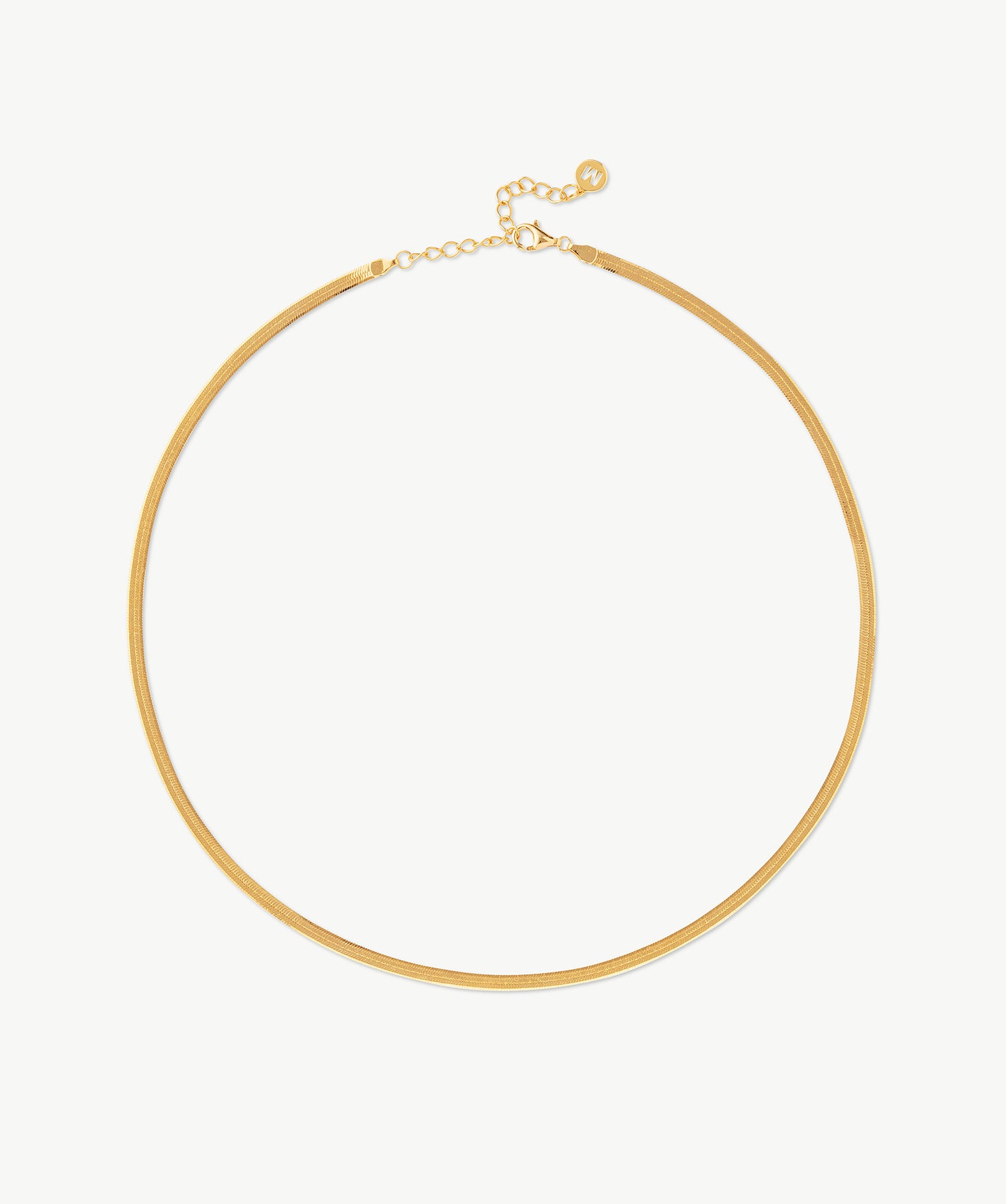 Classic Herringbone Chain Necklace in Gold | MaiaMina