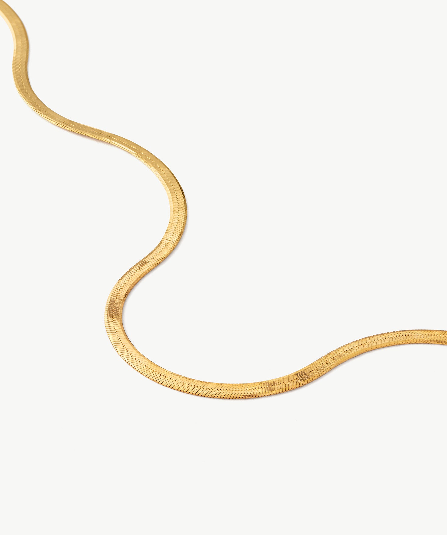 Classic Herringbone Chain Necklace in Gold | MaiaMina