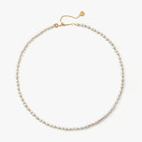 Delicate 4mm Pearl Necklace with Gold Beads | Belvria