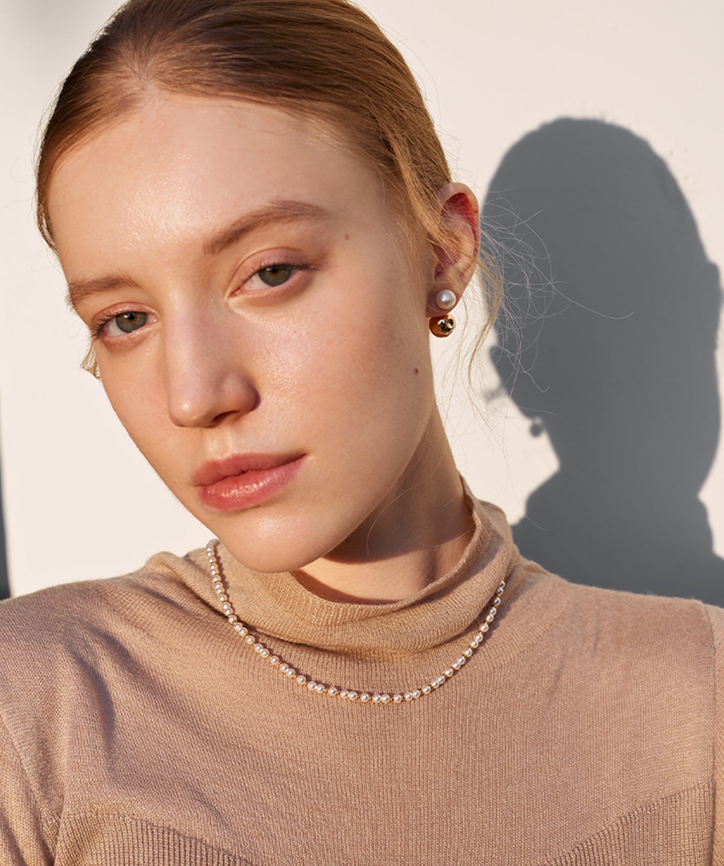 Delicate 4mm Pearl Necklace with Gold Beads | Belvria