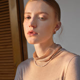 Delicate 4mm Pearl Necklace with Gold Beads | Belvria
