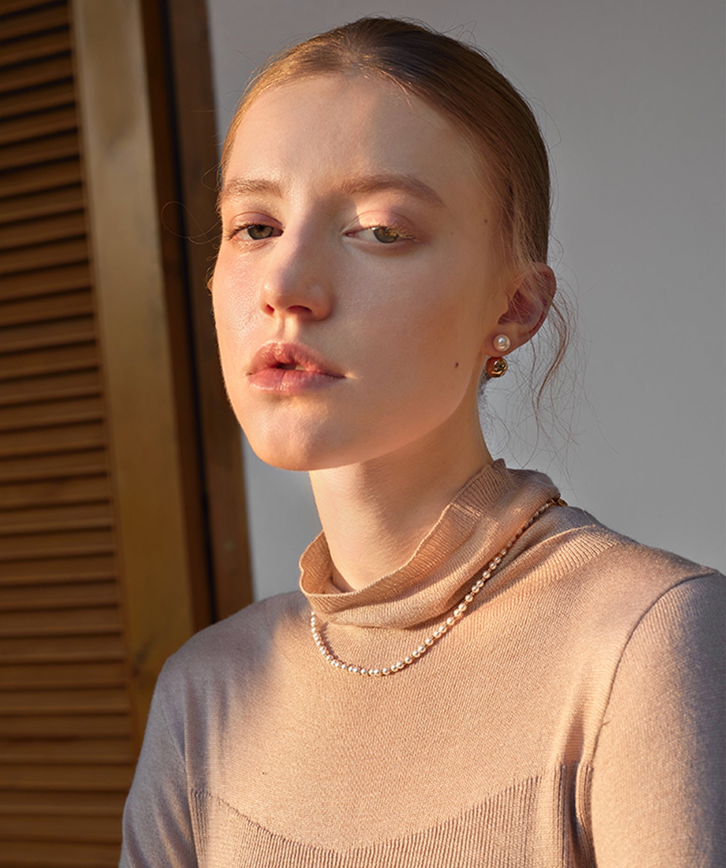Delicate 4mm Pearl Necklace with Gold Beads | Belvria