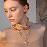Delicate 4mm Pearl Necklace with Gold Beads | Belvria