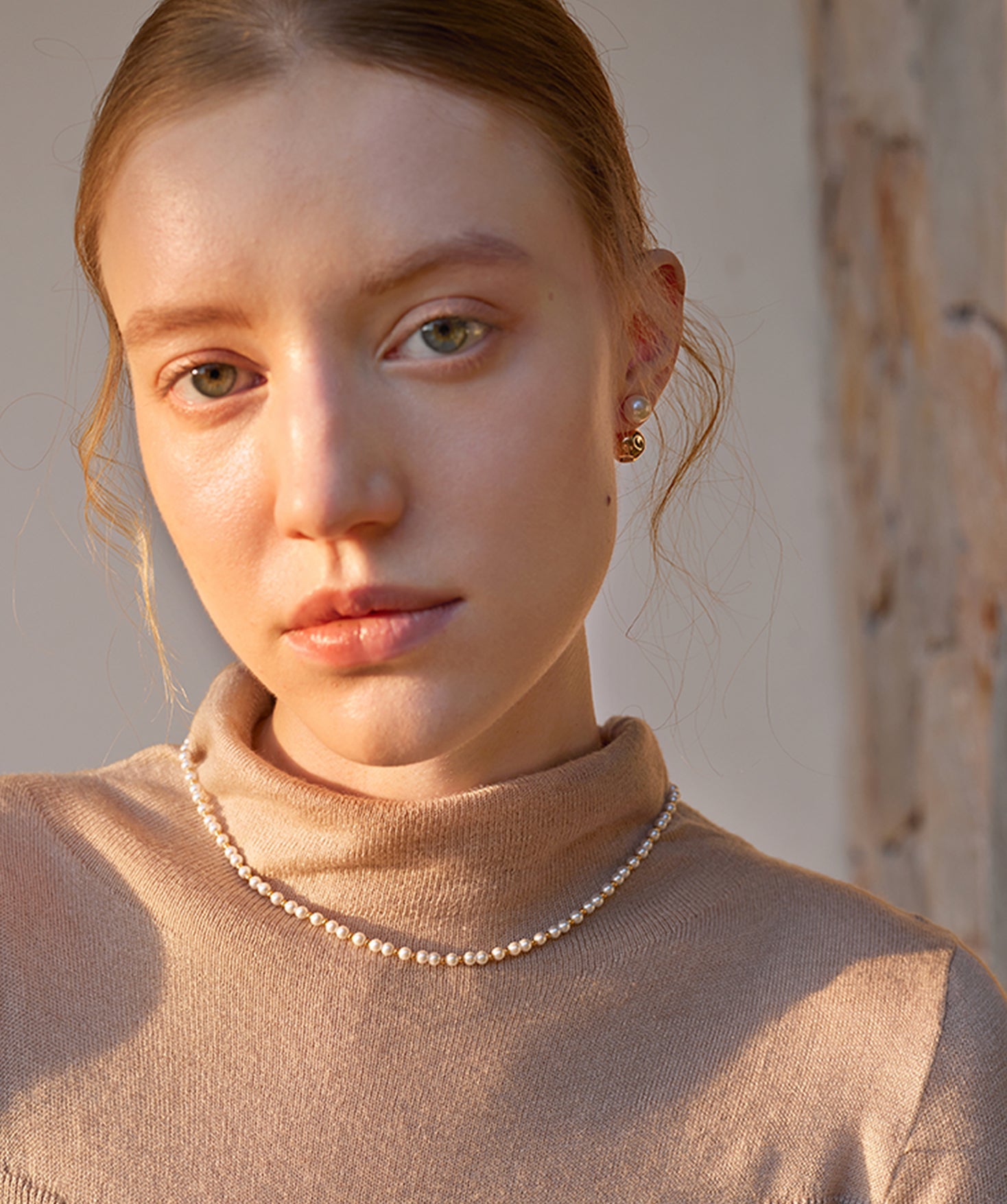 Delicate 4mm Pearl Necklace with Gold Beads | Belvria